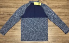 Boys' Knit Fleece  Zip Pullover Sweater Sweatshirt All in Motion Blue L 12/14