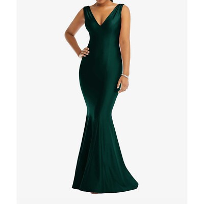 Cynthia & Sahar Evergreen Stretch Stain Mermaid Dress Size L CS100