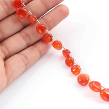 1 Strand Carnelian Smooth Briolettes - Heart Shape Briolettes -8mmx10mm