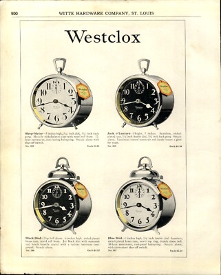 1926 PAPER AD Westclox Big Ben Baby Luminous Sleep-Meter Black