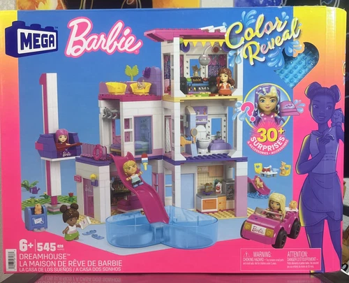 MEGA Barbie Color Reveal Dream House 545-Piece Building Blocks Playset Gift  