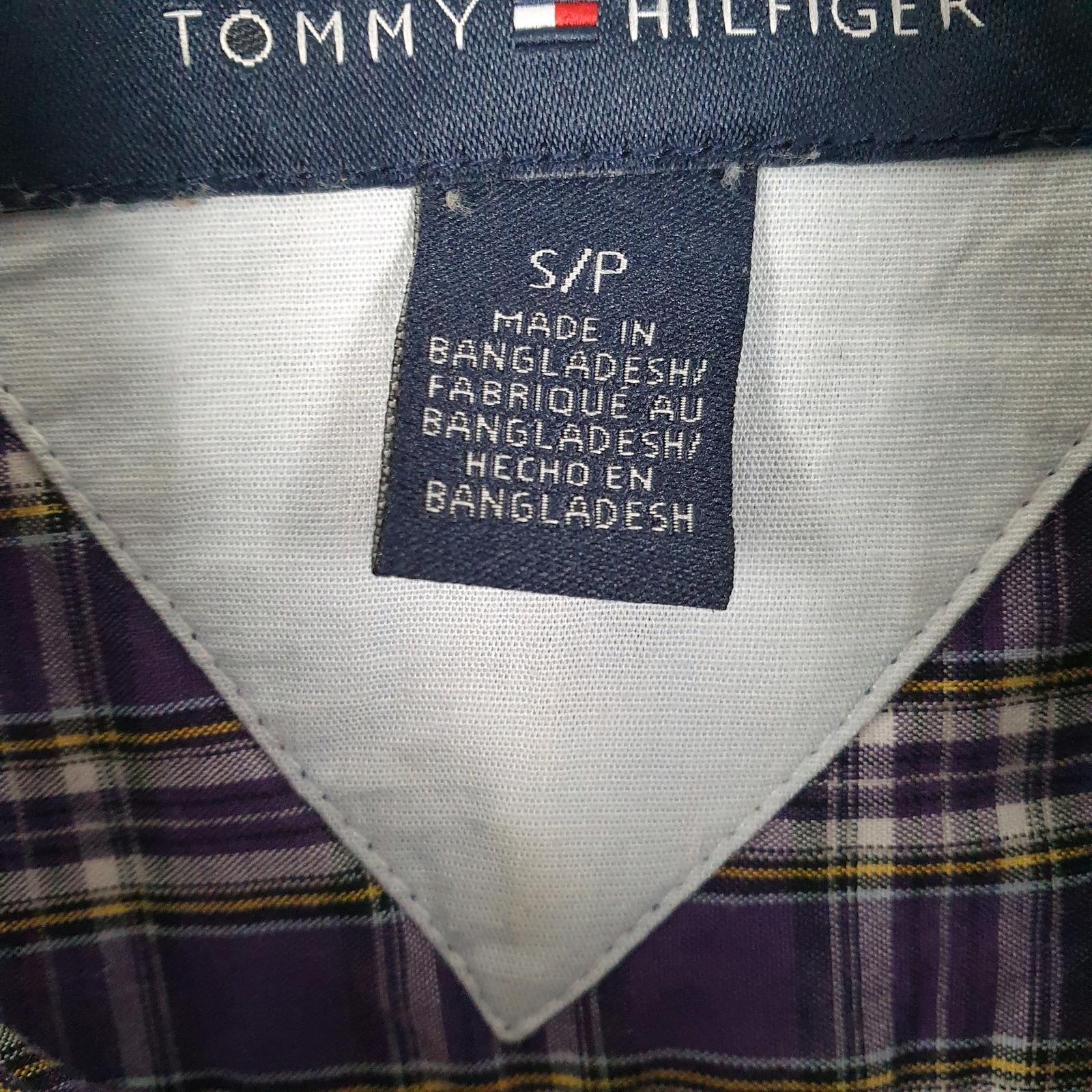 TOMMY HILFIGER Purple Check Shirt Long Sleeve Casual Mens S image 4