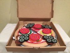 MELISSA DOUG FELT FOOD PIZZA SET, COMPLETE, EDUCATIONAL, 40 PIECES