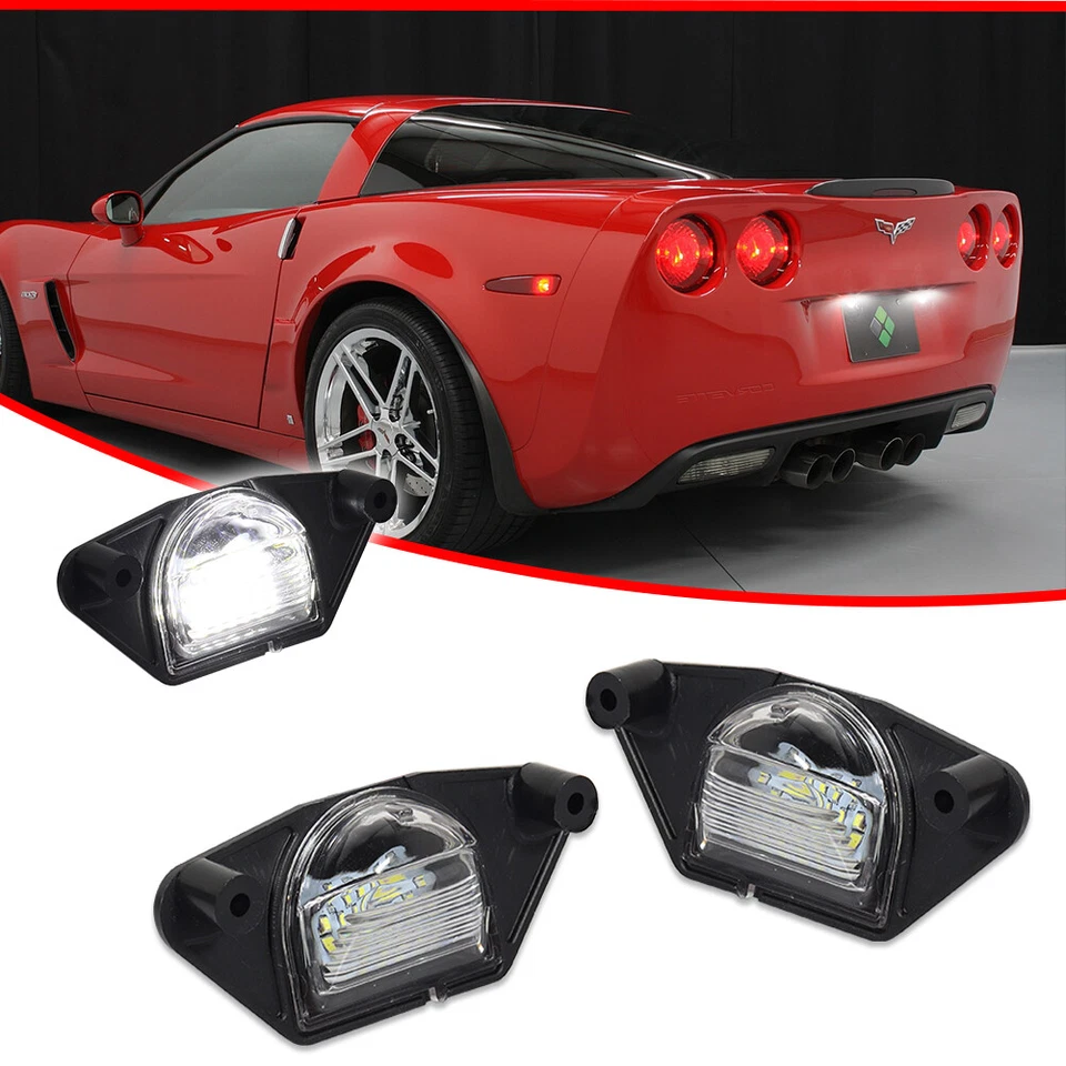 2x Luz de matrícula LED blanca 6000K para Chevrolet Corvette C3 C4 C5 C6 Foto 2 de 4