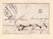 1848 Eagle City Post black w/"3" on part wrapper to Wharf Street, Philadelphia