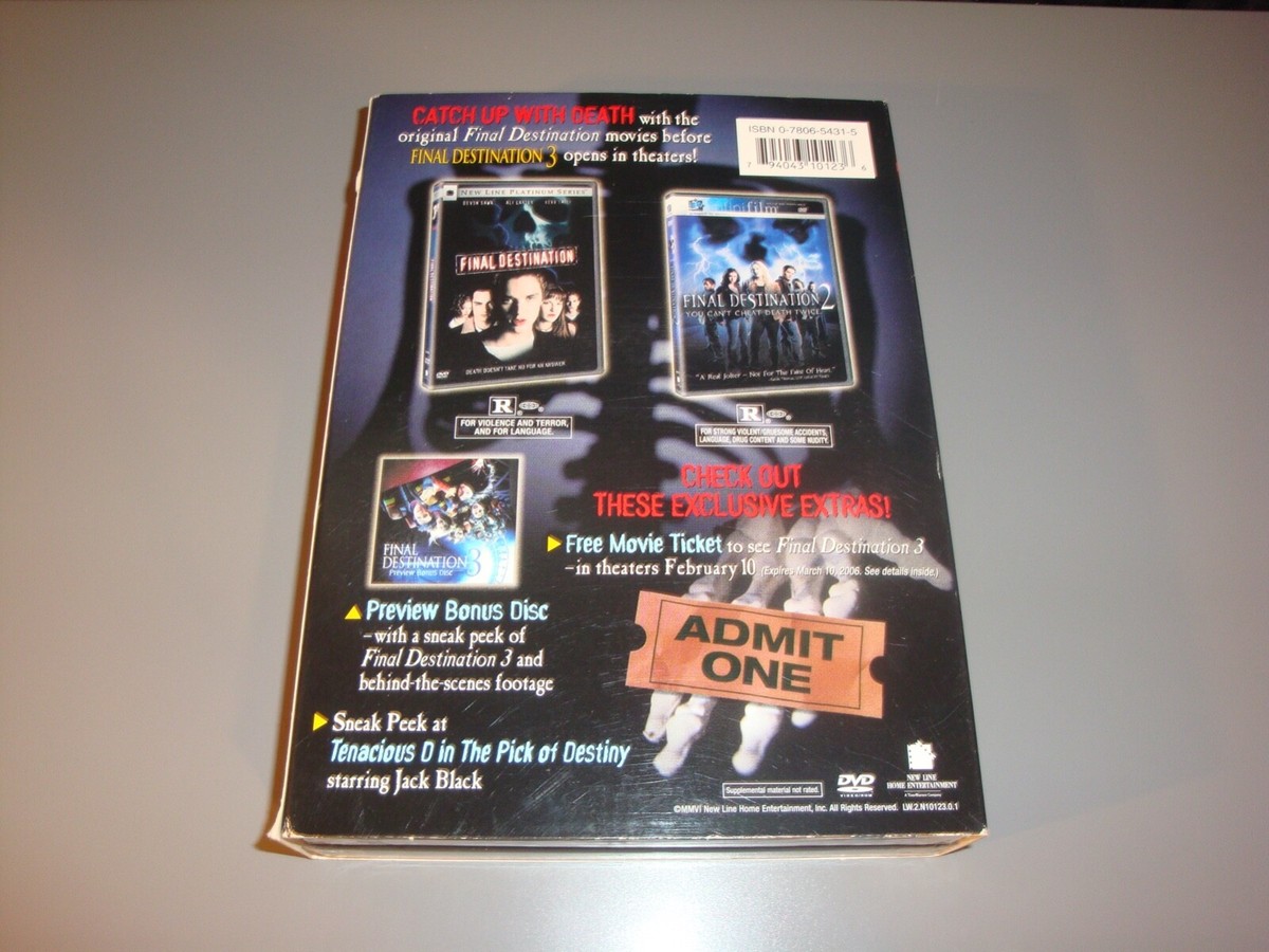Final Destination Scared 2 Death Pack DVD Set 2 Movies