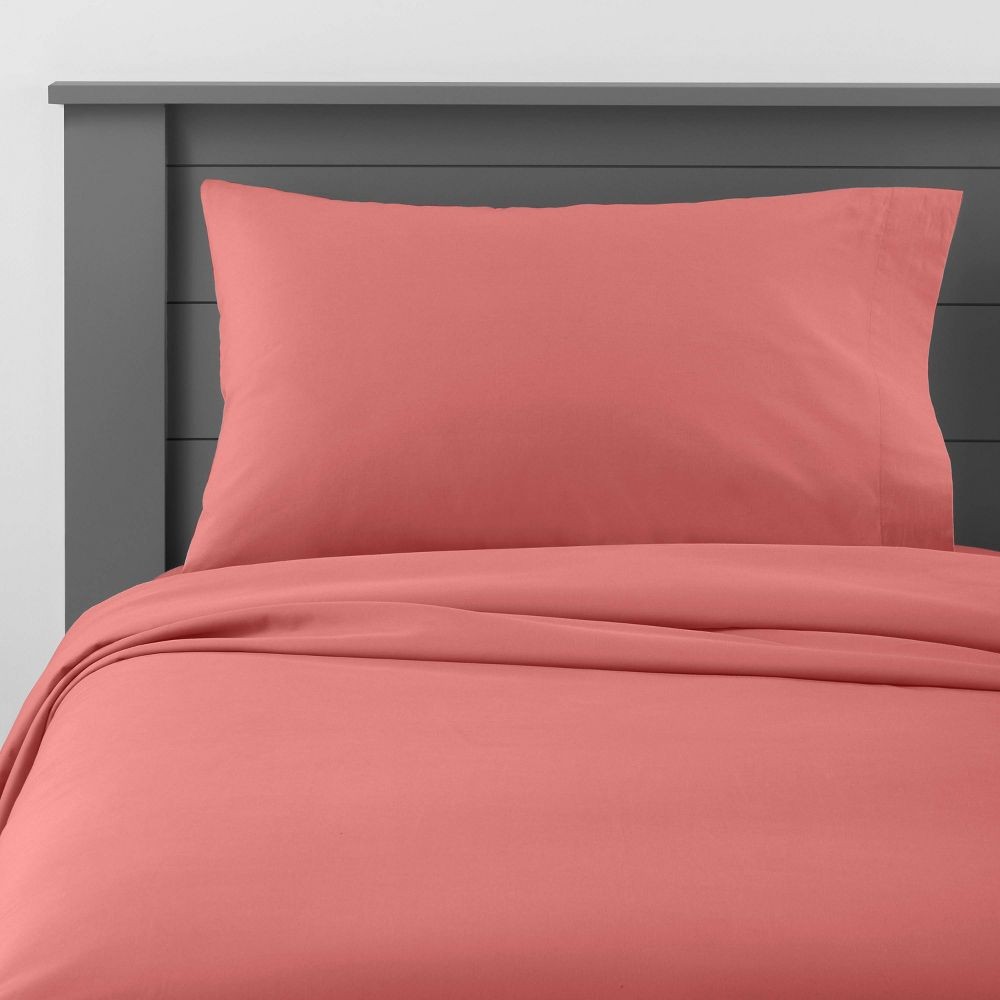 Комплект простыней Queen из твердого хлопка роза - Pillowfort 3290₽