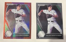 2021 Panini Prizm Draft Picks Colson Montgomery Red & Purple Hyper Prizm & Base
