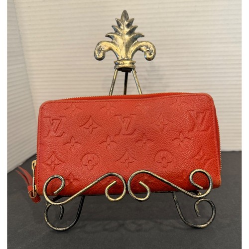 Louis Vuitton Zippy Wallet Red Monogram Empreinte Leather M61865
