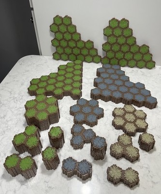 Heroscape Terrain Hex Tiles Lot Green Blue Sand Modular Pieces