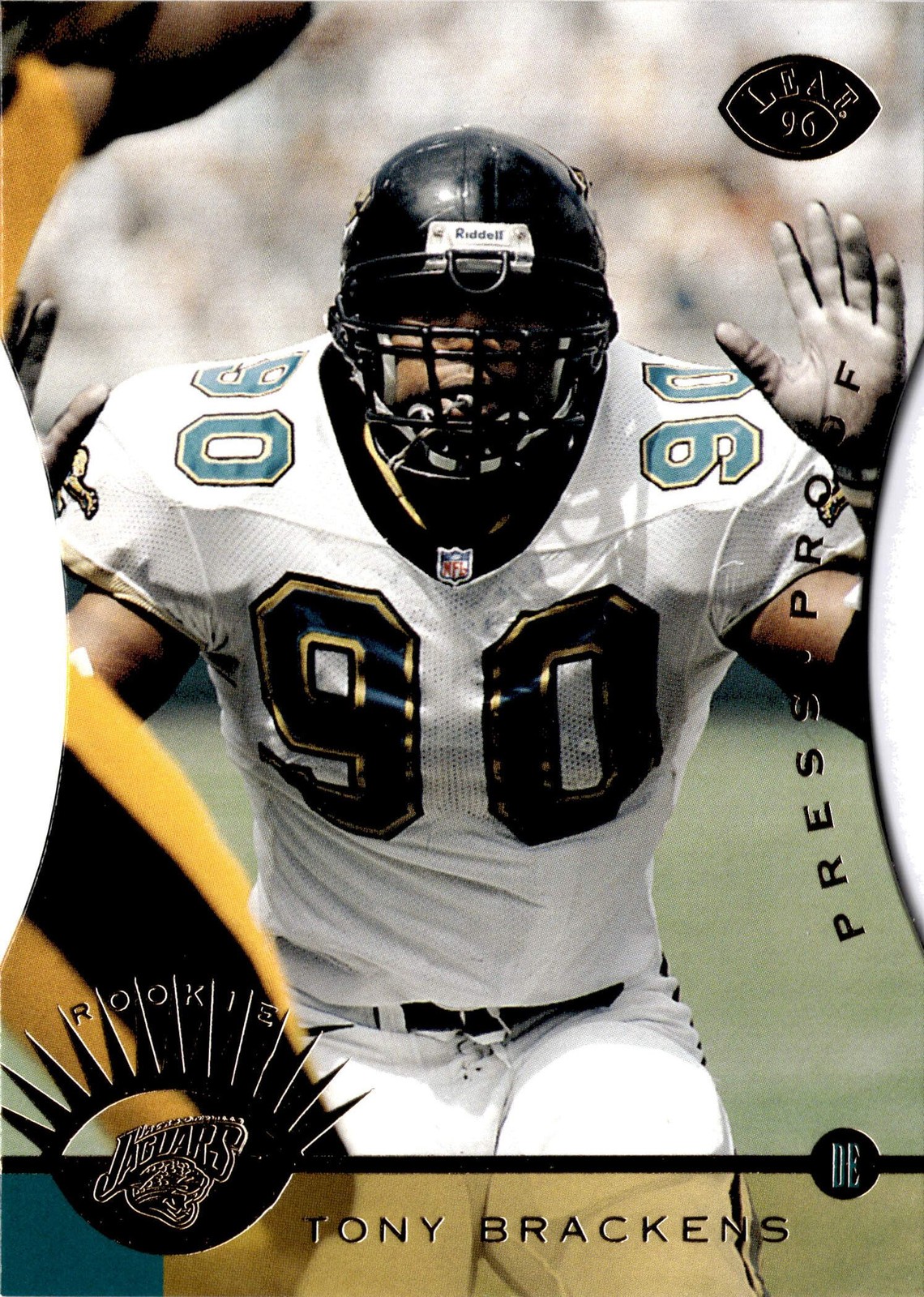 1996 Leaf #163 Tony Brackens Die-Cut Press Proofs RC Jaguars