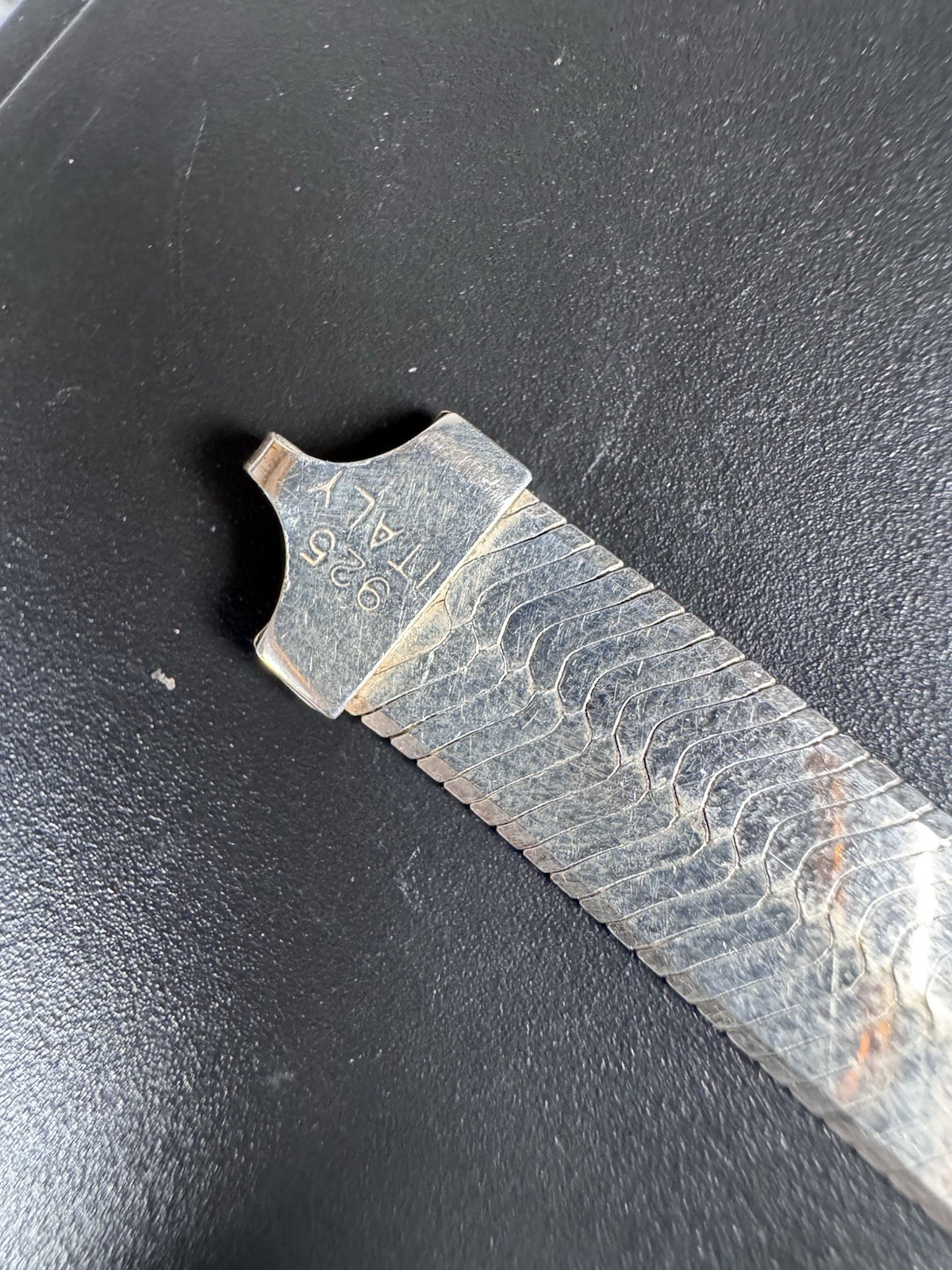 Herringbone Link Bracelet 8” Solid Sterling Silve… - image 8