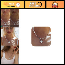 Chunky Cross Necklace for Women, 14K Gold & Silver Statement Jewelry, Fashion Ac