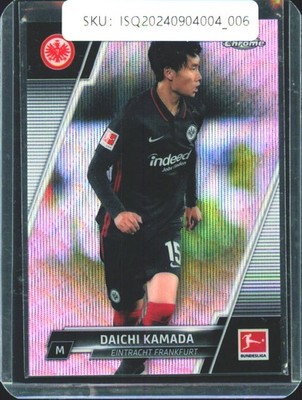 2022 Topps Chrome Bundesliga Daichi Kamada /75 Pink Wave Refractors #39