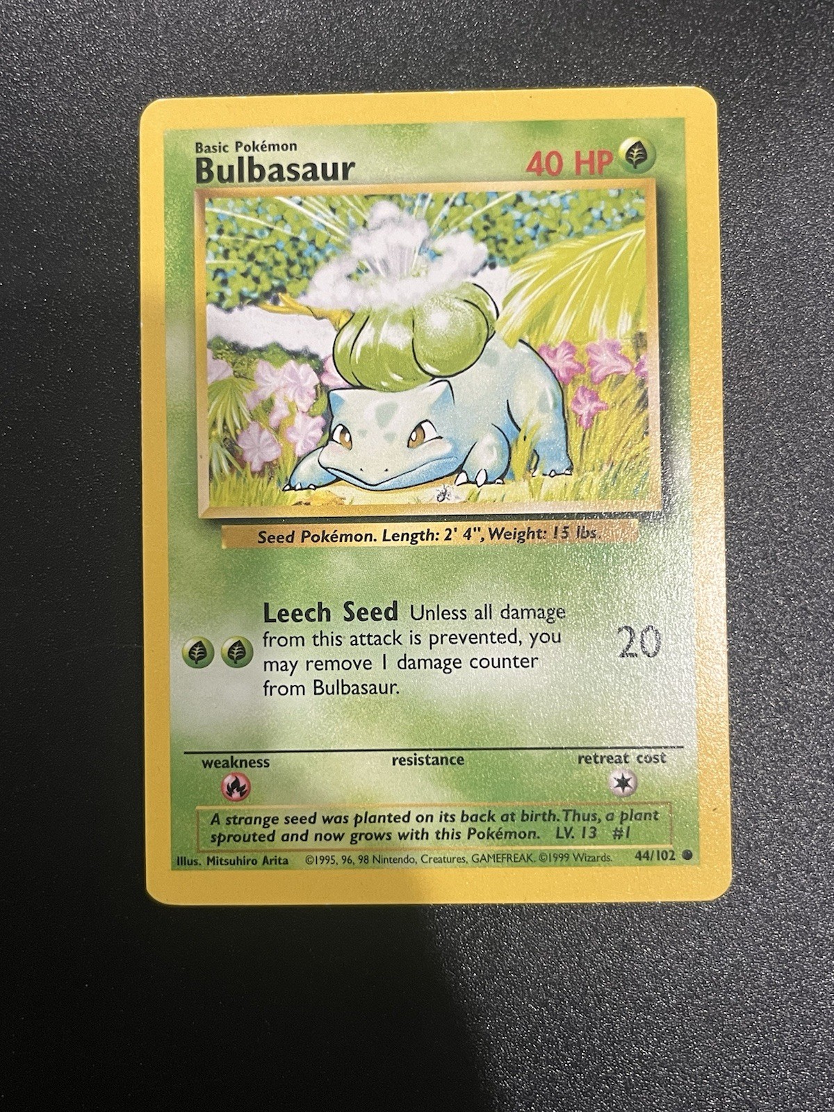 Pokemon TCG Bulbasaur 044/102 Base Set Common Regular Unlimited English 1999