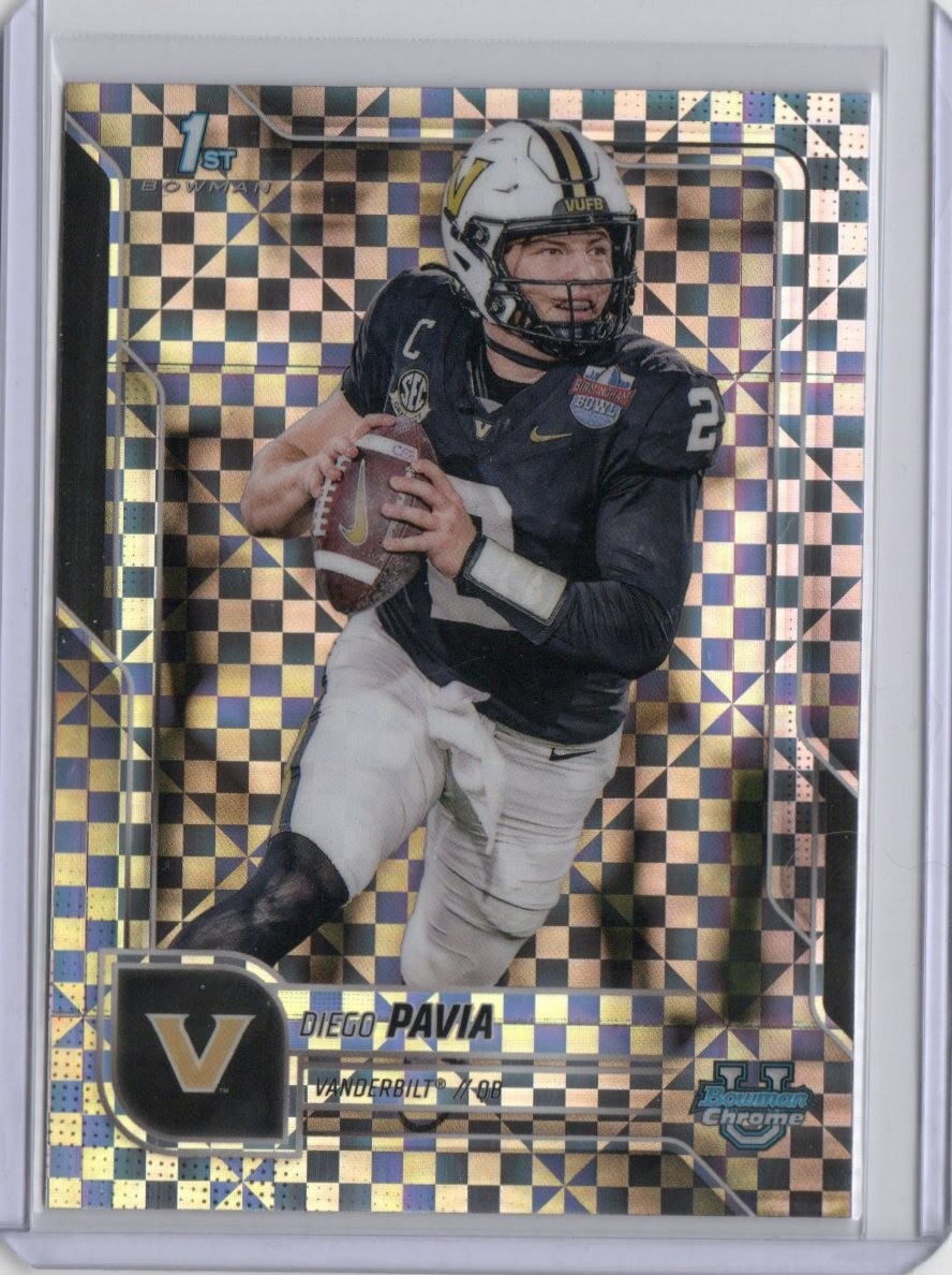 2025 Bowman Chrome U DIEGO PAVIA X-Fractor 1st Bowman #190 Vanderbilt