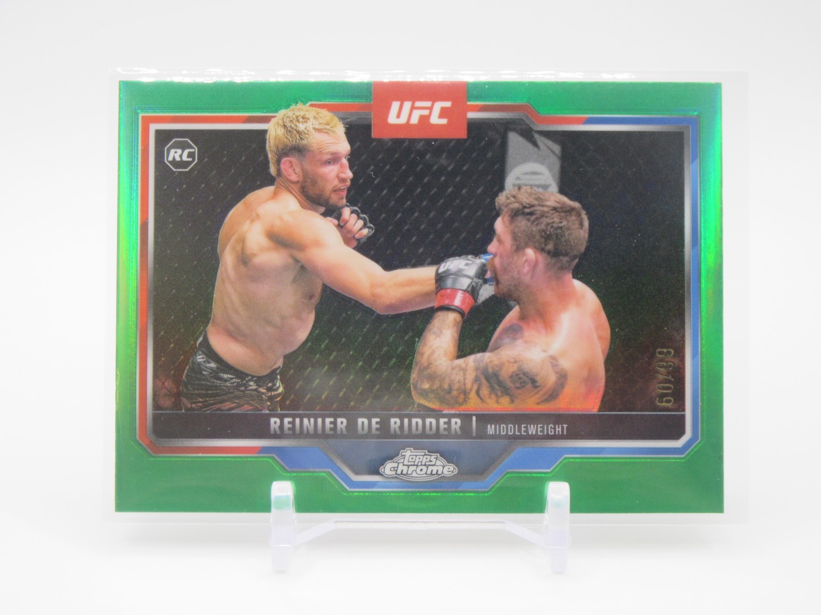2025 Topps Chrome UFC Reinier De Ridder Green Refractor /99 #185