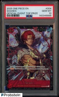 2025 One Piece EN Official Event Top Prize #004 Shanks PSA 10 GEM MINT