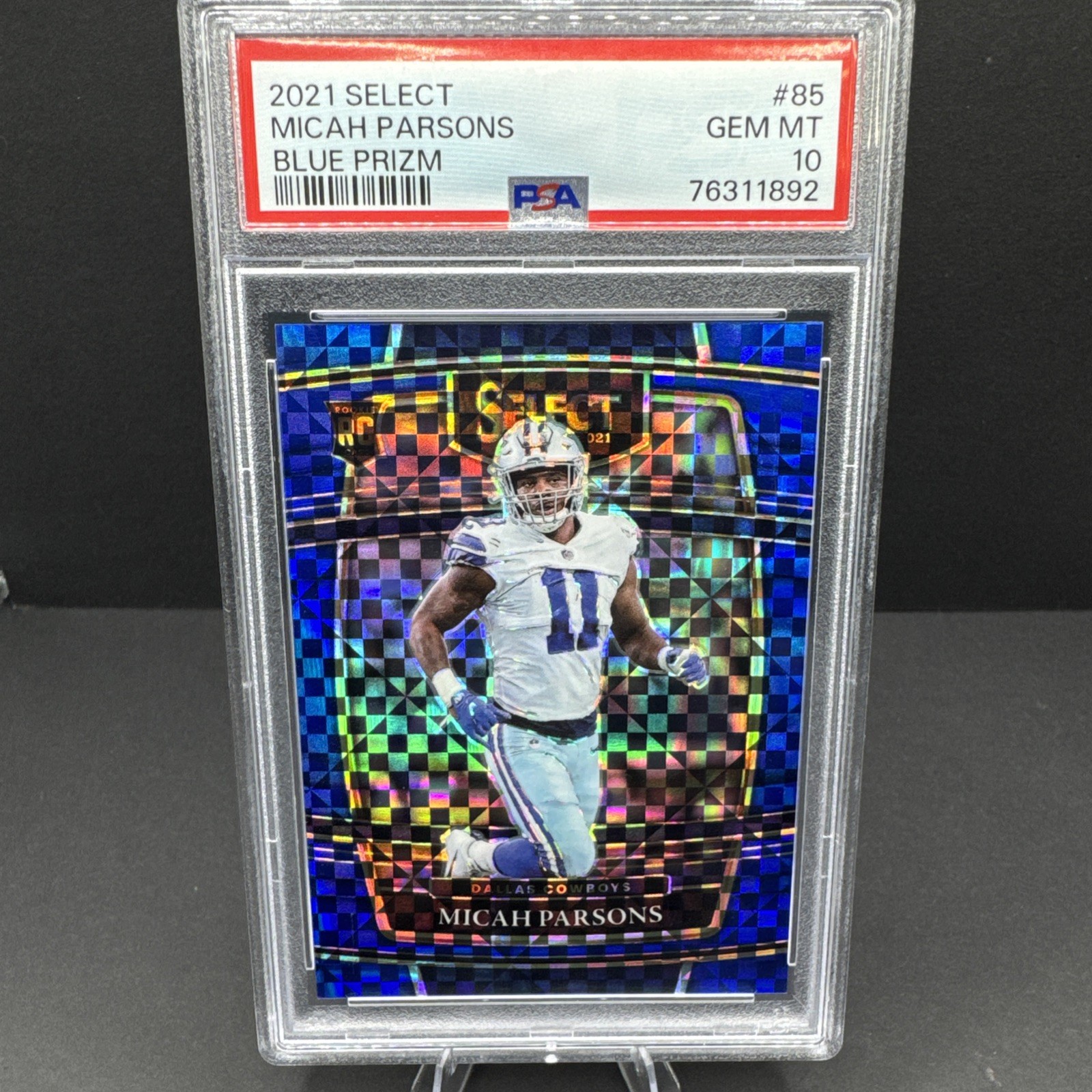 2021 Panini Select Concourse Micah Parsons Blue Prizm /199 (RC) PSA 10 cowboys