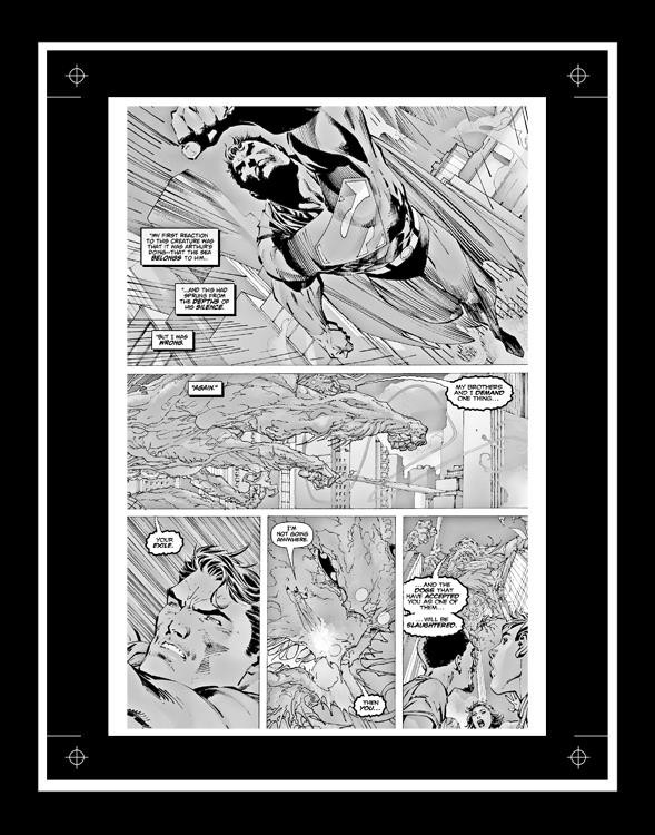 Jim Lee Superman #209 Rare Production Art Pg 6 Monotone