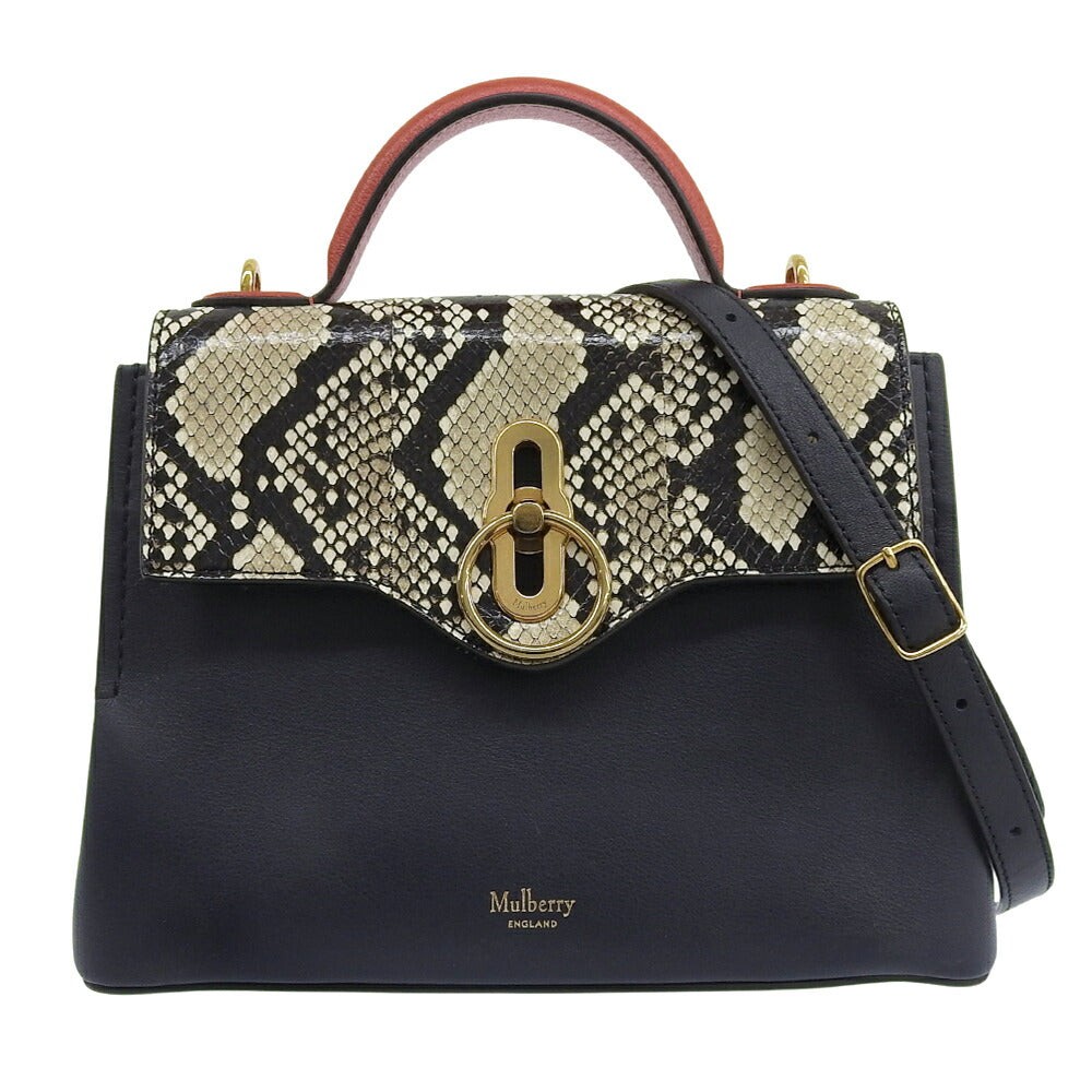 Mulberry Mini Seaton Python Embossed Leather Bag … - image 1