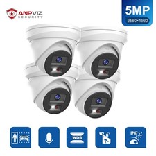 Anpviz 5MP PoE Outdoor Security IP Camera with Human Vehicle Detection IP67 4PC