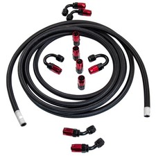 16FT AN6 Braided Gas/Fuel/Oil Line Hose with Hose End Fitting Fuel Line Ends