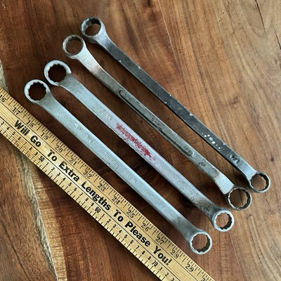 Vintage 4pc SAE Deep Offset Box End Wrench Set Made in USA