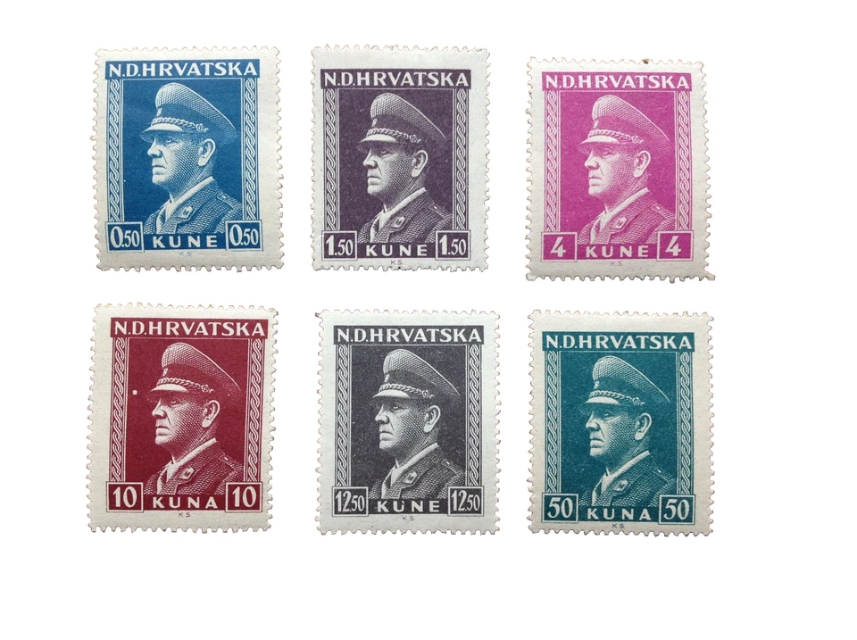 Coleção de selos Croácia 1943 Ante Pavelich MH. Frete grátis do Reino Unido - Imagem 2 de 3