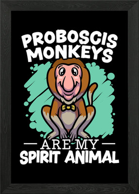 Proboscis Affe gerahmtes Wandbild Poster Leinwanddruck Bild