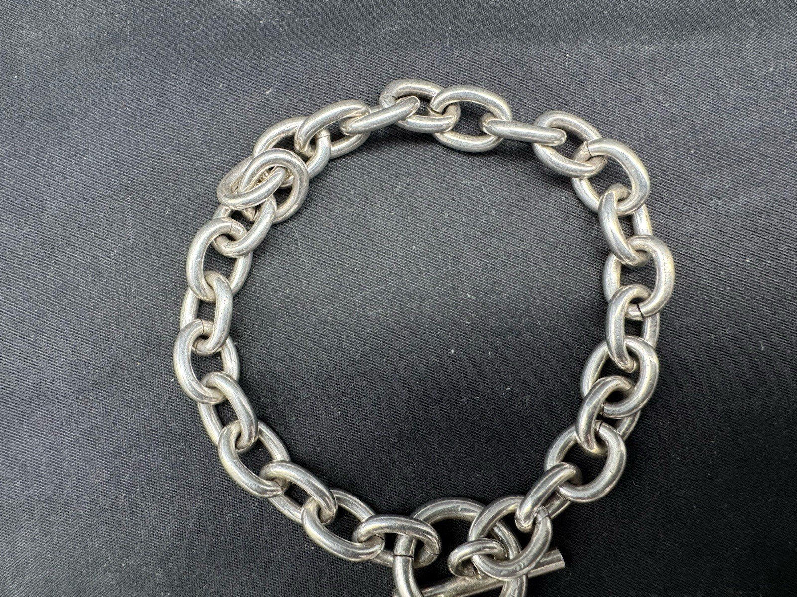 Sterling Silver Charm Link Bracelet with Heart Ch… - image 5