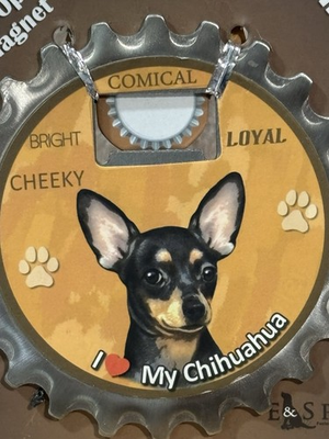#ad #ad I ❤️ My Chihuahua Black Dog Coaster Magnet and Bottle Opener NEW $20.00