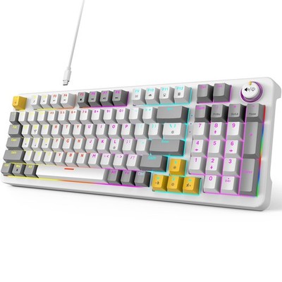 AK96 Mechanical Gaming Keyboard Red Switches 96 Keys LED Backlit Volume Knob