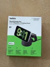 NEW! Belkin Boostcharge Pro 2-in-1 Qi2 Wireless Charging Dock - Charcoal