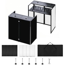 Portable DJ Facade Booth, Foldable DJ Table Stand, 40x20x45 " Tabletop, DJ Fa...
