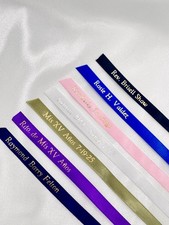 12-Baptism Favors Personalized Ribbons/ First Communion Bautizo, not Folded