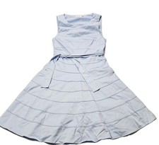 Womens Size Medium Calvin Klein Light Blue Flare Dress Waist Strap