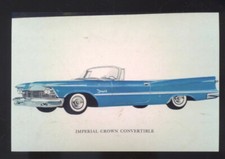 1958 IMPERIAL CROWN CONVERTIBLE CAR DEALER ADVERTISING POSTCARD COPY CHRYSLER