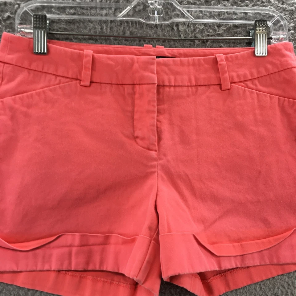 Mossimo Stretch Shorts Womens 6 Coral Denim Zip Fly Hook And Eye Cuffed Casual - Image 2 of 4