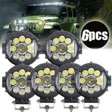 6x 7 Black Led Pods Work Light Bar Round Driving Fog Headlight Truck Off Road