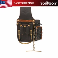 TOURBON Workshop/Electrician Leather Heavy Duty Tool Carrier Belt Pouch Gift US