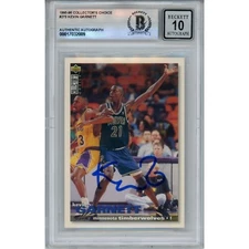 Kevin Garnett Autographed 1995 Collectors Choice #275 Trading Card Beckett 46454