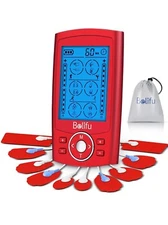 Belifu Dual Channel TENS EMS Unit 24 Modes Muscle 1 Count (Pack of 1), RED