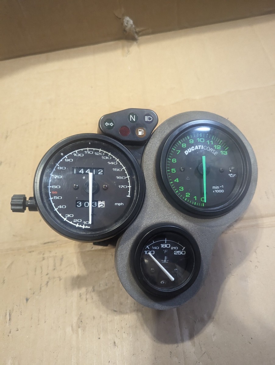 ドゥカティ 748、916、996系 純正スピードメーター、メーターケース 良品 Ducati 748 916 996 998 Complete Dash Clocks Tacho Speedo