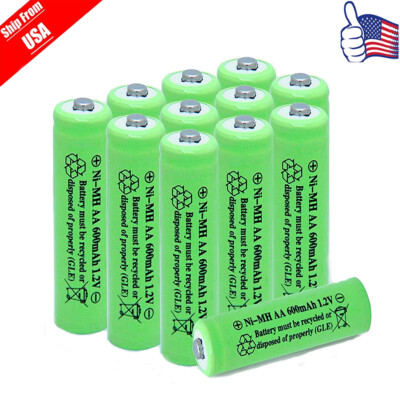 AA 2A Size 1.2V Ni-MH Rechargeable Batteries Cell For Garden Solar Light  12Pack