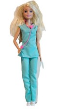 BARBIE Doctor Barbie with Scrubs and Stethoscope EUC C351G