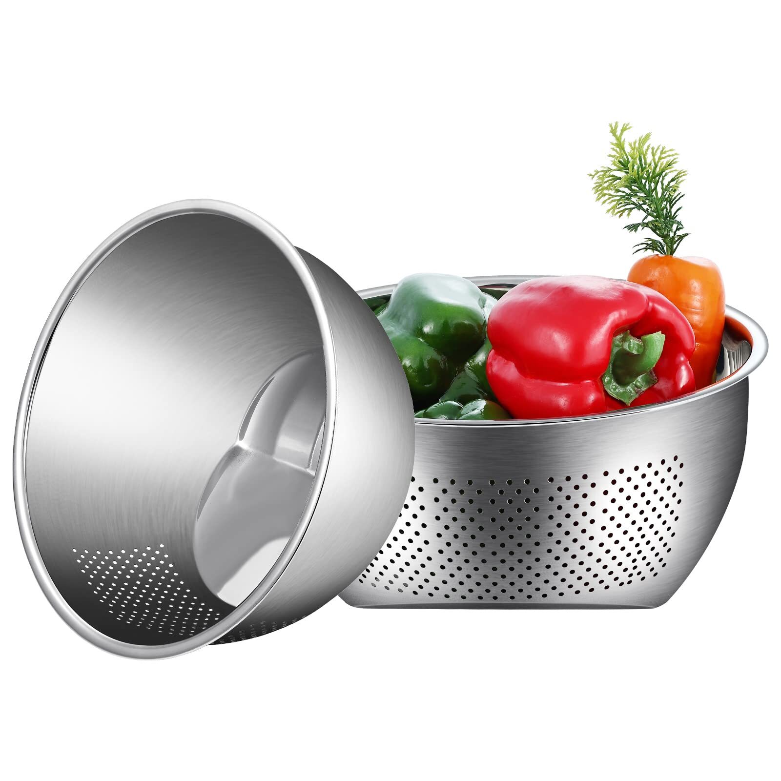 Stainless Steel 3-in-1 Rice Washing Bowl Colander Kitchen Strainer