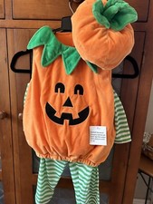 Target Baby 12-18 Months Plush Pullover Stuffed Pumpkin Halloween Costume New