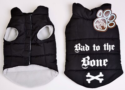 Doggie Gear Fleece Lined Puppy Dog Puffer Vest Jacket Coat XS Toy Breeds 8.5''