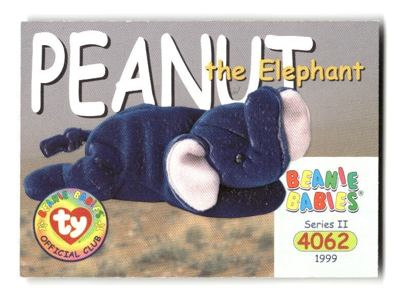 1999 Beanie Babies Series II Trading Cards #4062 PEANUT the Elephant #206